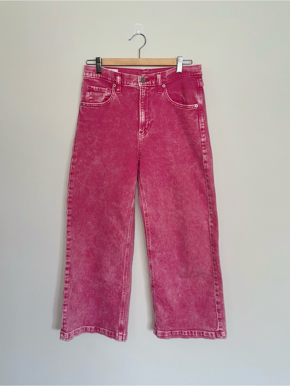 GAP High-Rise Stride Ankle Wide Leg Jeans - Pink